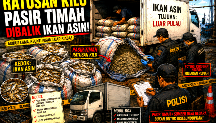 Di Belitung : Sopir Mobil Ikan Asin Ditangkap Polisi, Pemilik 600 Kg Pasir Timah Hanya Terbit Surat DPO?
